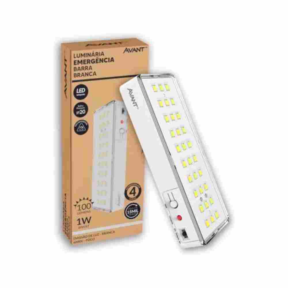 Luminária Emergência Barra Evo 2W 6000K 30Led Avant